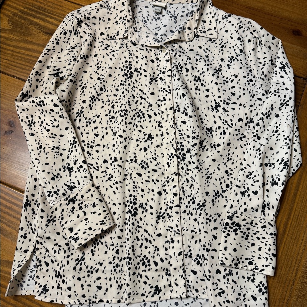 a new day Black and White Blouse